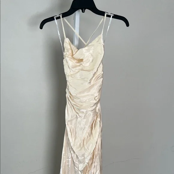 shona joy la lune lace back maxi dress cream Shona Joy La Lune Lace Cross Back Maxi Dress in White